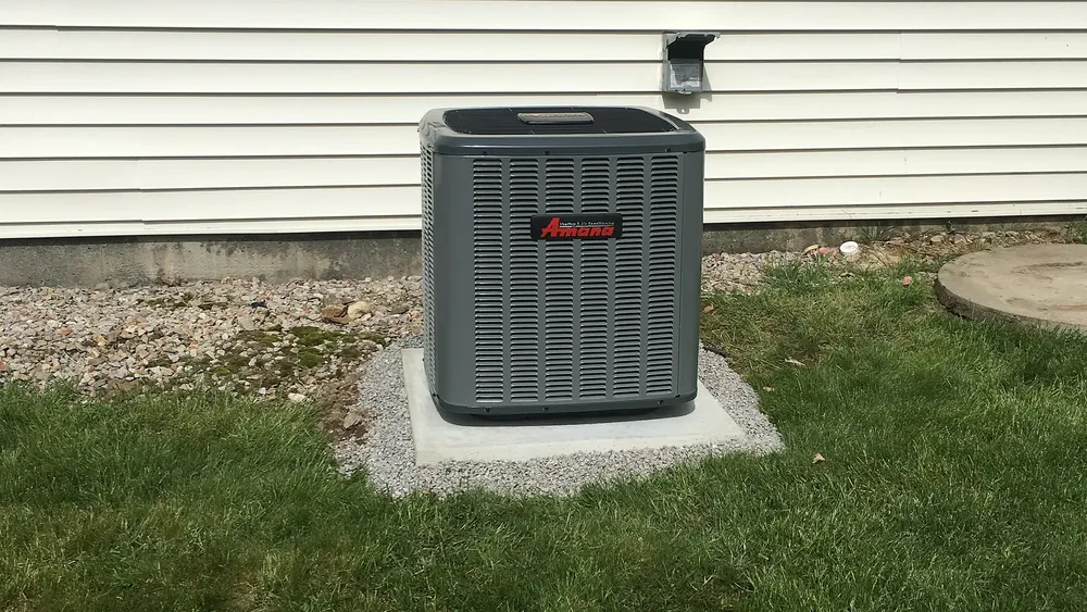 Central air conditioning condenser installed by A.J. LeBlanc Heating in Southern NH
