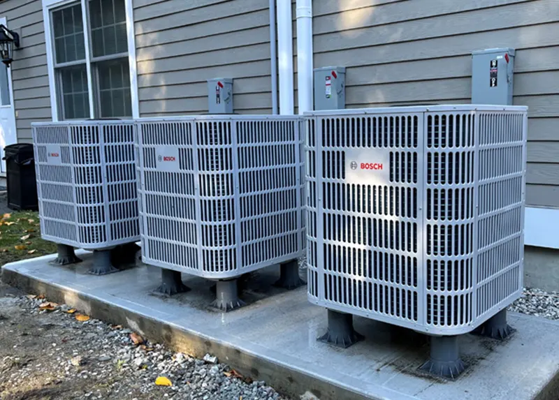 Bosch inverter heat pump condensers installed by A.J. LeBlanc Heating