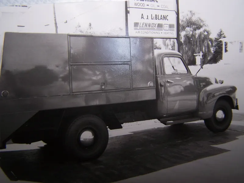 1950s A.J. LeBlanc Heating installation truck