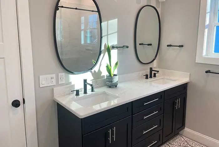Bathroom vanity and faucet installation