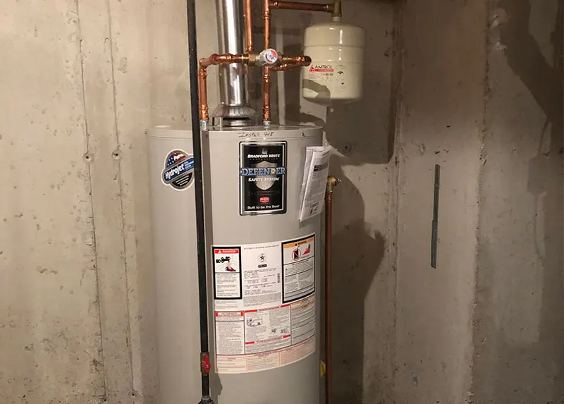 Chimney vented gas water heater installed by A.J. LeBlanc Plumbing