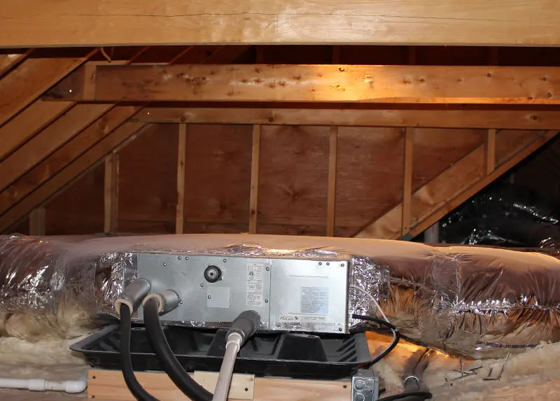 Concealed ducted mini split installation by A.J. LeBlanc Heating