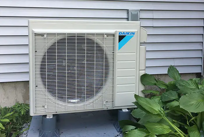 Daikin ductless heat pump condenser installation