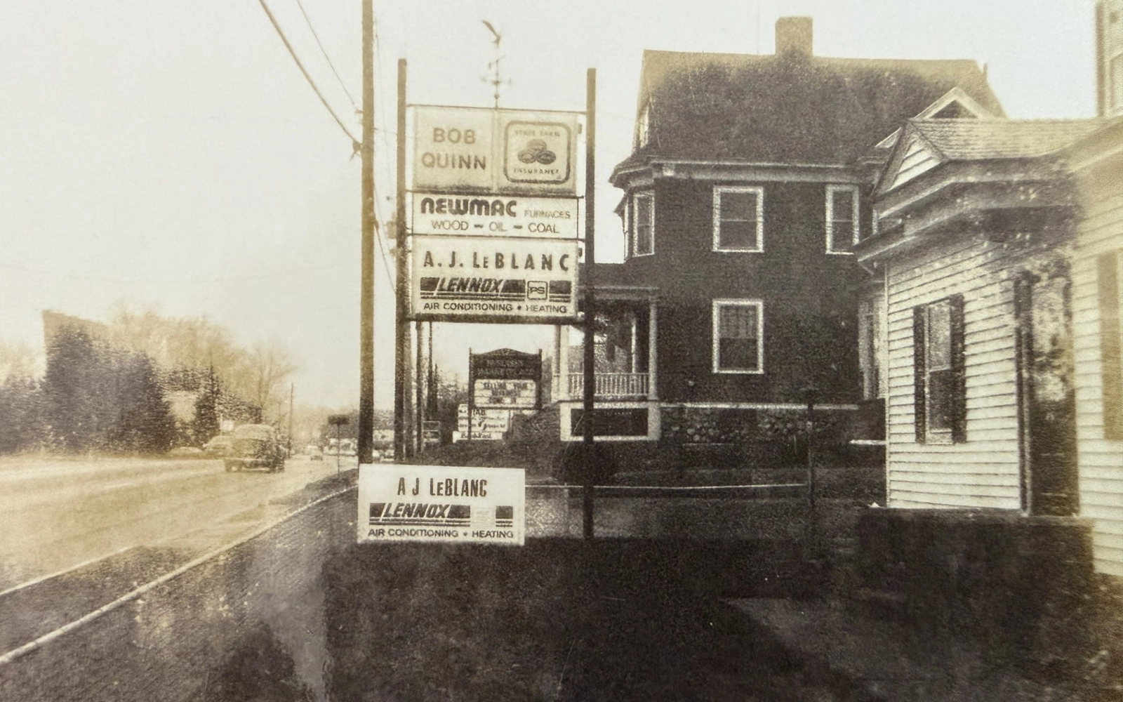 Historic A.J. LeBlanc Heating office in Bedford, New Hampshire
