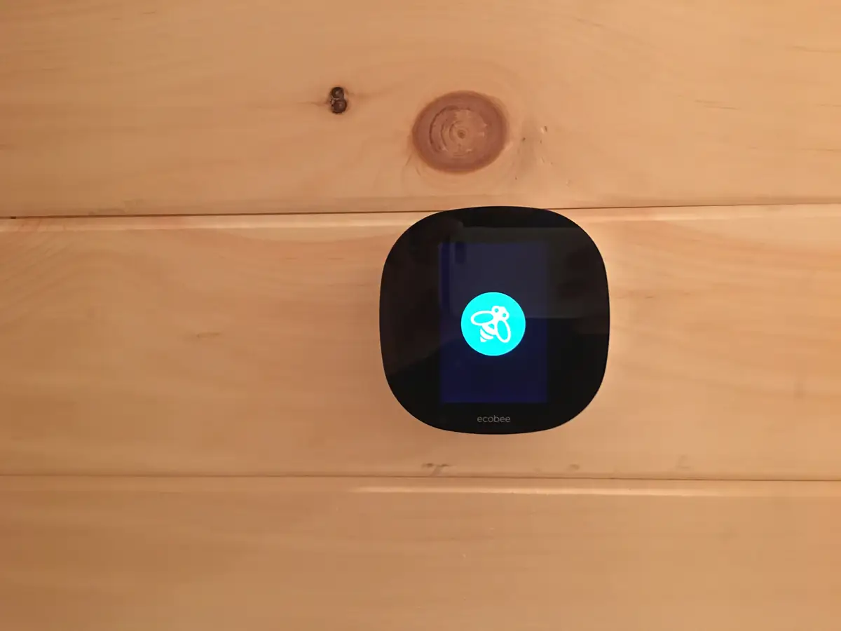 ecobee smart thermostat installed in a New Hampshire home to save energy in winter