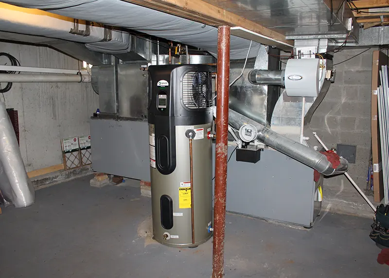 A.O. Smith efficiency hybrid heat pump water heater installation