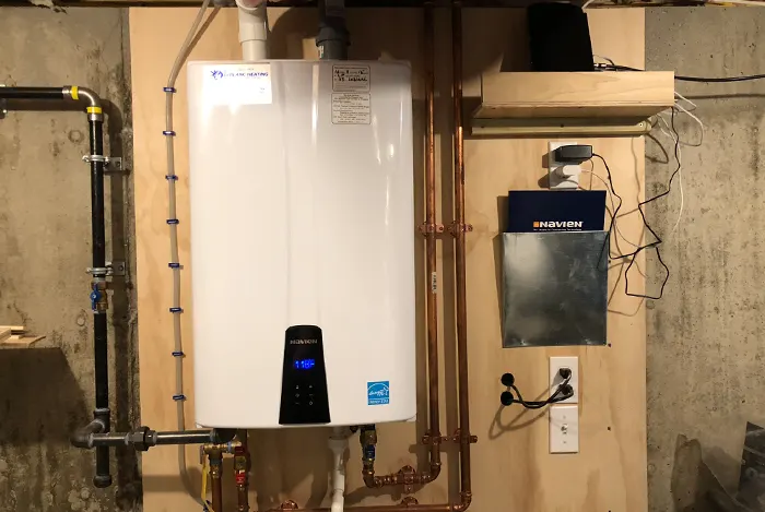 Navien tankless wall hung water heater