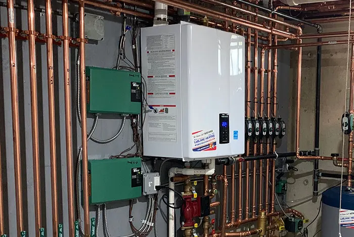 Boiler service and maintenance performed by licensed plumbers and HVAC technicians