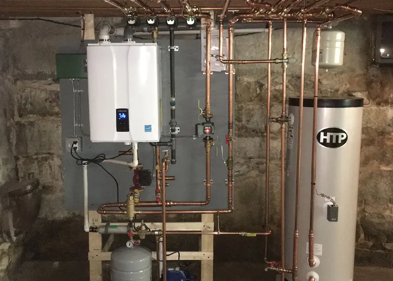 Navien condensing gas boiler installation