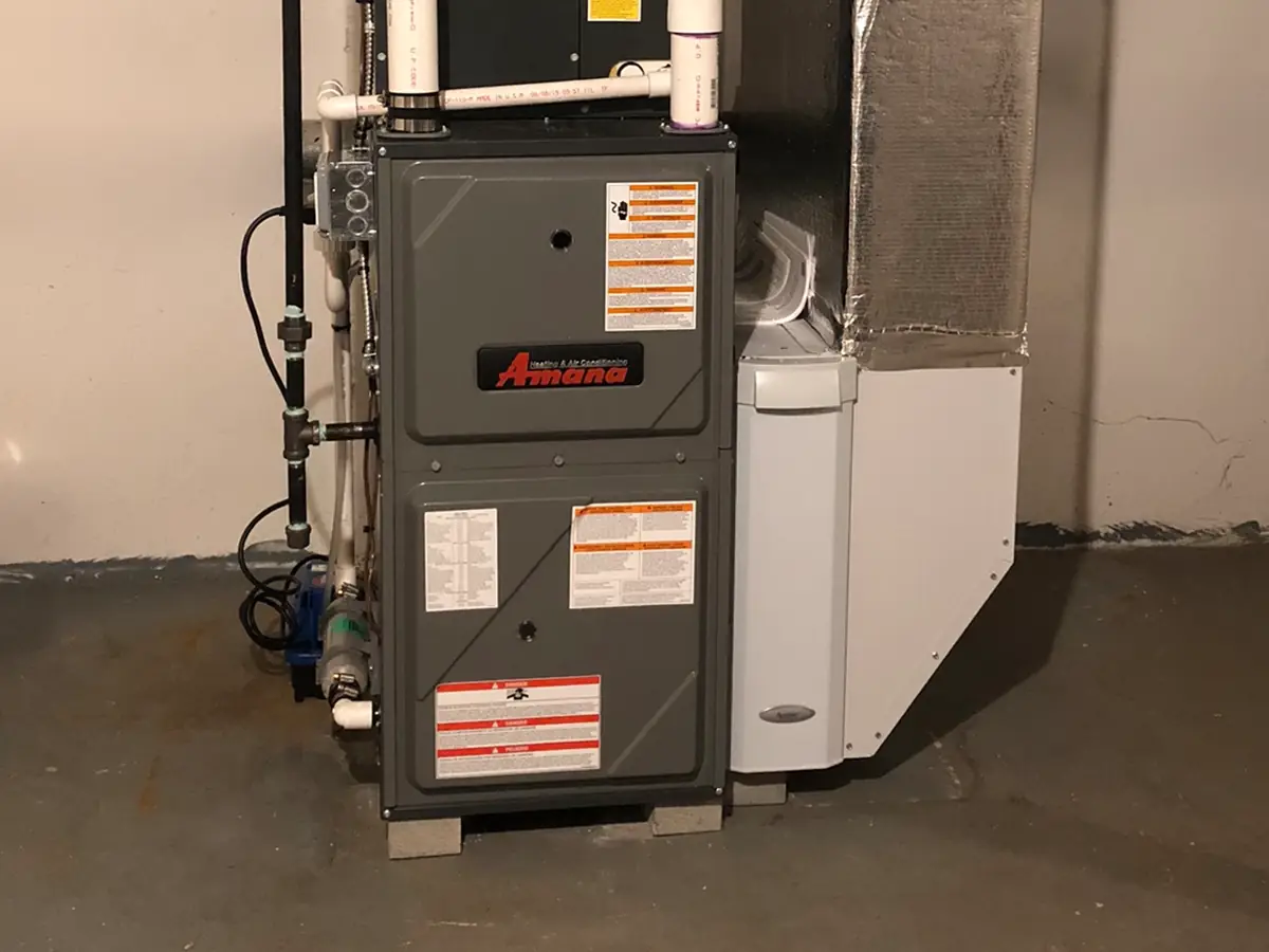 New high-efficiency furnace installed in a New Hampshire home by A.J. LeBlanc Heating