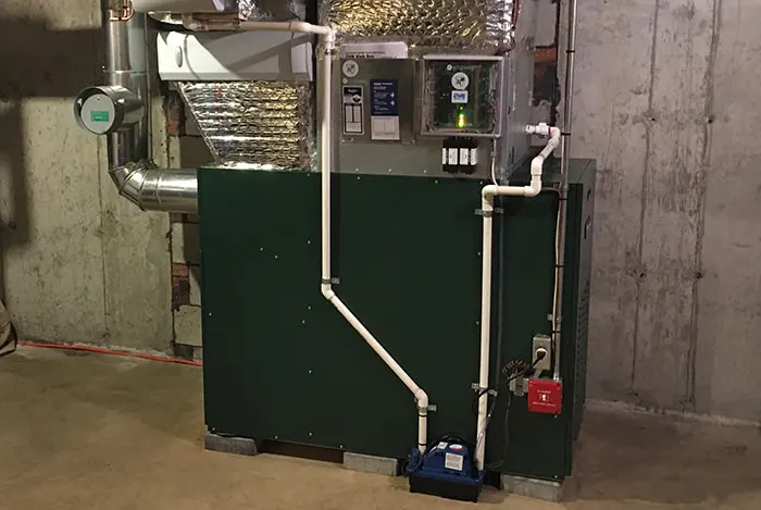 Oil furnace installation by A.J. LeBlanc Heating