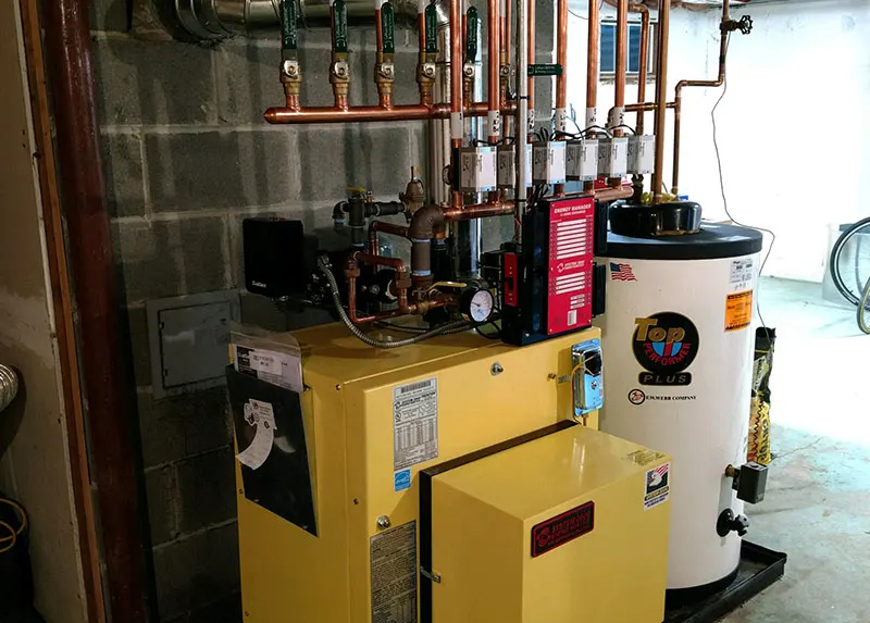 Energy Kinetics system 2000 oil boiler installation by A.J. LeBlanc Heating