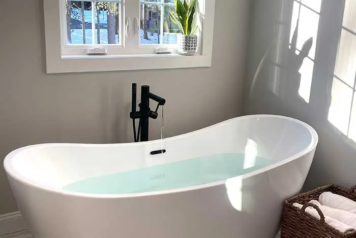 freestanding bathtub and tub filler installation