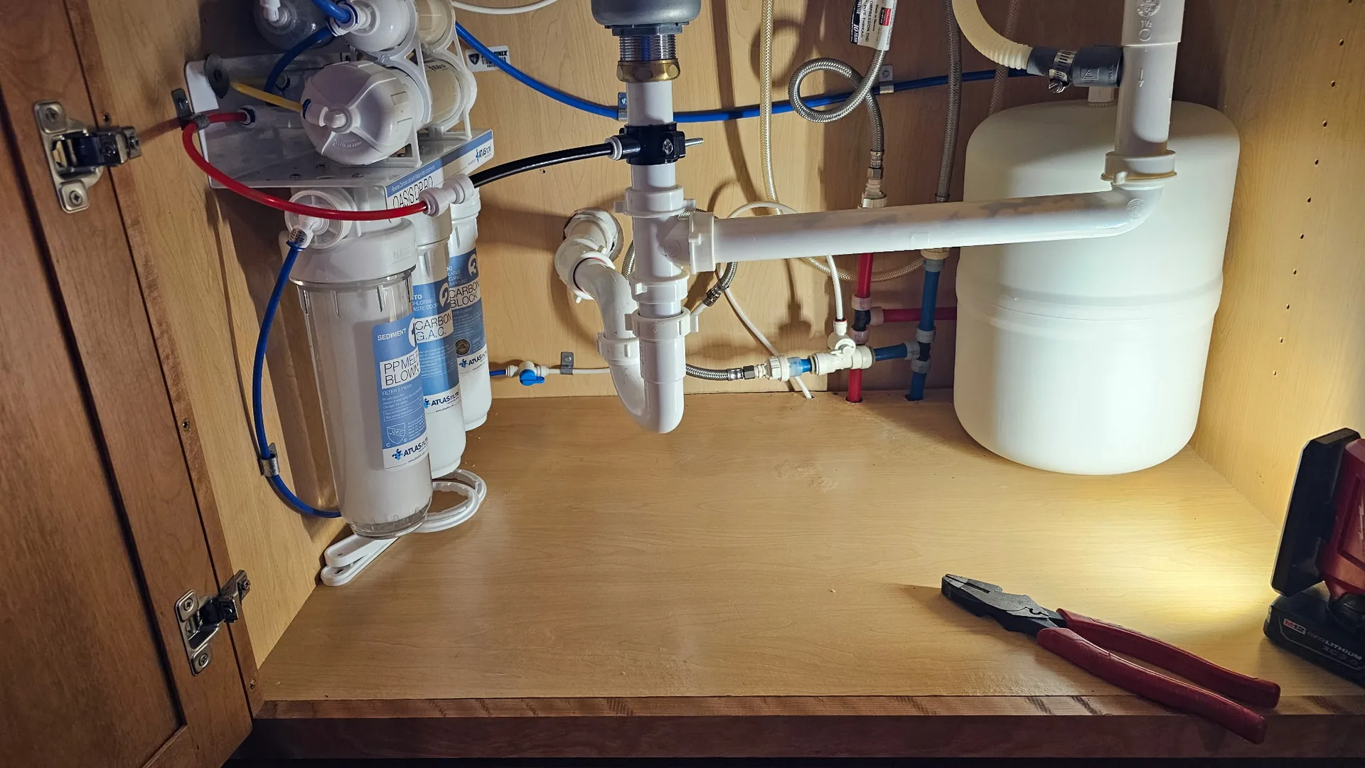 Under-sink reverse osmosis drinking-water system installed by A.J. LeBlanc Heating in Southern New Hampshire