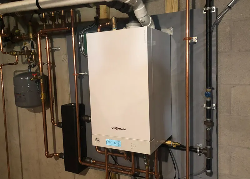 Viessmann wall hung gas boiler installation by A.J. LeBlanc Heating